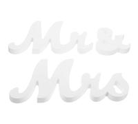 OSALADI Ensemble de Panneaux de Table Mariage Mr Mrs en Bois Blanc Décoration Rustique Centre de Table Romantique pour Fête Saint-Valentin Présent Couple Accessoires Photo