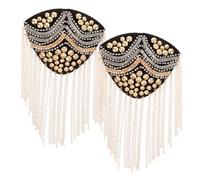 OSALADI Épaulettes à Chaîne à Pompon 2pcs Pour Femmes Rivets Noir Chaîne Dorée Accessoires De Mode Punk Pour Costumes Et Événements Spéciaux
