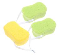 OSALADI Éponge Bain Exfoliante Végétale Épaisse Lot de 3 pour Massage et Nettoyage Corps Mousse Riche Adaptée à Toute la Famille Couleur Aléatoire