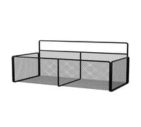OSALADI Étagère Murale de Rangement en Fer, sans Perçage, Noire 38 CM | PVC, Structure Simple à Rebords et Crochet, pour Salle de Bain, Évier Cuisine