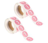 OSALADI Étiquettes de Taille Autocollantes L, 2 Rouleaux d'Autocollants Ronds, Papier Contrasté, Adaptées à L'Étiquetage Textile et Usage Bureau