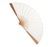 OSALADI Éventail Pliant en Papier de Riz Blanc, Bambou Naturel, 1 Pièce, Ventilateur Portatif Rétro pour Décoration Intérieure et Fêtes, Accessoire Léger et Pliable pour Rafraîchir L’été