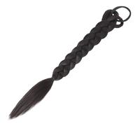 OSALADI Extension de Queue de Cheval en Fibres Haute Température, Facile à Mettre Enlever Tressée Synthétique Noire Style Naturel Chic pour Femmes