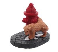 OSALADI Figurine de Noël Chien Miniature en Résine Borne Incendie Décoration de Jardin Extérieur Festive Statuette Décorative D’Animaux Présent Original pour Fêtes de Fin D’Année