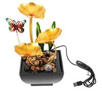 OSALADI Fontaine d'Intérieur Décorative en Fer Cascade d'eau USB Ornements de Bureau Zen Fontaine de Table Compacte pour Maison et Espace de Travail Intérieure