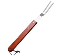 OSALADI Fourchette à Barbecue et Spatule de Cuisson, Acier Inoxydable et Bois, Manche Anti-brûlure Marron, pour Fruits et Aliments, Barbecue Familial et Foyers de Jardin