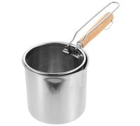 OSALADI Friteuse Compacte 1,8l en Acier Inoxydable 304 Panier à Friture Métallique Antiadhésif et Poignée Ergonomique, Mini Marmite à Tempura pour Cuisson Maison, Économe en Huile, Facile