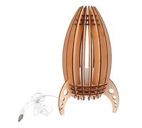 OSALADI Fusée Nuit Lumières Table Lumineuse Lampe de Chevet en Forme Fusée Bois USB Charge Conduit Lampe de Nuit pour Les Cadeaux de Noël de Chambre Maternelle à Domicile