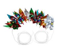 OSALADI Guirlande de Moulins à Vent Réfléchissants 10 M 10 Pièces Pet Solide Effet Argenté Dégradé Multicolore Oiseaux Extérieur Jardin Protection Anti-Collision Optique