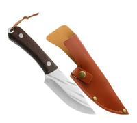 OSALADI Hachoir à Viande Professionnel en Acier Inoxydable avec Manche en Bois Antidérapant Couteau Multifonction Portable pour Découpe de Viande Accessoire Cuisine avec Étui pour