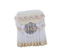 OSALADI Housse De Machine à Laver Automatique Universelle Étanche Avec Imprimé Fleurs Et Dentelle Couverture Anti-poussière Pour Lave-linge Beige Moyenne