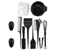 OSALADI Kit de Coloration Capillaire 12 Pièces Brosses et Bols Mélangeurs, Outils de Teinture Capillaire Antistatiques et Résistants la Chaleur, Protège-oreilles Inclus, pour Usage