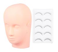 OSALADI Kit d'Entraînement pour Extensions de Cils Tête de Mannequin Amovible Modèle d'Entraînement Maquillage et Pose d'Extensions Accessoire Pratique pour Formation Esthétique