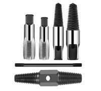 OSALADI Kit d'Extracteurs de Filetage Cassé pour Tuyaux d'Eau 1/2 et 3/4 Pouces Outil de Réparation de Filetage en Acier Robuste 6 Pièces pour Plomberie Restauration Usage Professionnel