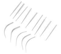 OSALADI Kit D'outils de Piercing Complet en Acier Inoxydable 14 Pièces Aiguilles Droites et Courbes pour Anneau de Nombril et Lèvres, Outil Conique Incurvé pour Insertion Facile
