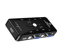OSALADI Kvm Switch Ports USB Audio Video Vga Printer Share Splitter pour Clavier Et Souris Gestion Multi-Ordinateurs Résolution