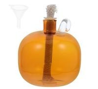 OSALADI Lampe à Huile Liquide Ronde Rechargeable en Verre, Mèche Coton, sans Parfum, Adaptée pour Usage Intérieur Bureau et Restaurant, Bougie Écologique Couleur Dorée