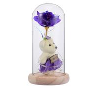 OSALADI Lampe LED en Verre avec Rose Éternelle 24K Or Abat-Jour Transparent Guirlande Lumineuse Intégrée Décoration Lumineuse pour Maison Fête et Bureau Présent Romantique