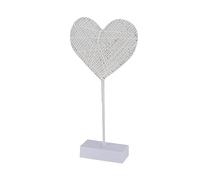 OSALADI Lampe LED Rotin Forme de Cœur Lampe de Table Décorative Petite Éclairage Romantique et Minimaliste Veilleuse ou Cadeau Piles Non Incluses