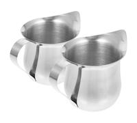 OSALADI Lot 2 Pichets à Lait Inox 60 Ml pour Expresso et Mousseur, Petit Pot à Crème Portable Adapté Maison et Activités en Plein Air