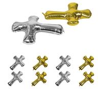 OSALADI Lot de 10 Ballons en Aluminium Forme Croix Doré et Argenté Décoration pour Baptême Communion et Fête Religieuse Ballons Géants pour Intérieur et Extérieur Ambiance Solennelle