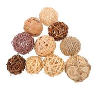 OSALADI Lot de 10 Boules Décoratives en Rotin Tressé Vintage Sphères Naturelles pour Décoration de Table et Garniture de Vases Accessoires Artisanaux pour Intérieur Rustique et Centres