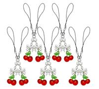 OSALADI Lot de 10 Chaînes pour Téléphone Portable avec Nœud et Pendentif Cerise Coloré Breloques Suspendues Décoratives Accessoires Mode Compatibles avec Smartphones Variés pour Usage