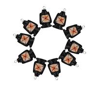 OSALADI Lot De 10 Mini Lampes À Huile À Suspendre Décorations Vintage Breloques En Forme De Lampe À Huile Accessoires De Bijoux Breloques Pour Colliers Résine Noire
