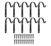 OSALADI Lot de 10 Sets de Crochets Suspendre en Fer Noir pour Pots de Fleurs, Supports de Panier Suspendu Compacts 20 Vis, Adaptés pour Jardin, Balcon et Décoration Extérieure