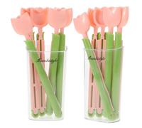 OSALADI Lot de 10 sets de Pinces à Sachets de Chips Réutilisables Forme Tulipe Rose avec 2 Boîtes Magnétiques, Clips Multifonctions pour Emballage Alimentaire, Conservation Fraîcheur et