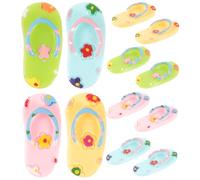 OSALADI Lot de 12 Breloques Tongs Miniatures en Résine Couleurs Pastel Rose Clair Jaune Clair Bleu Lagon Accessoires DIY pour Bijoux Décorations Coques Téléphone et Bandeaux