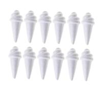 OSALADI Lot De 12 Moules À Glace En Forme De Cône Décorations De Fête Simulation De Glace Moules À Glace Kit De Bricolage Petit Format Avec Glaces En Mousse Blanche