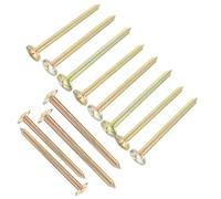 OSALADI Lot de 12 Piquets de Sol D'arpentage en Acier Galvanisé 10 Cm, Clous de Repérage Extérieurs Résistants pour Bornes de Propriété, Marquage Terrain et Jardinage Professionnel