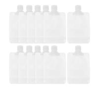 OSALADI Lot de 12 Pochettes Souples Rechargeables 100 Ml Embout Autoportant, Blanches, Étanches et Légères, Pochette de Voyage Cosmétique Portable Anti-fuite pour Rangement Maquillage