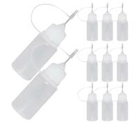 OSALADI Lot de 15 Flacons Applicateurs de Colle en Plastique Souple 30 Ml Embout Aiguille Bouchon Blanc Étanche Réutilisables pour Loisirs Créatifs Peinture Bricolage et Application