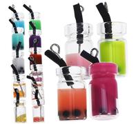 OSALADI Lot De 18 Mini Porte-Clés En Forme De Tasse De Fruits De Glace Pendentif Décoration De Tasse De Boisson Breloques Mignonnes Pour Tasse De Boisson Breloques À Suspendre Pour