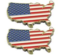 OSALADI Lot de 2 Autocollants Magnétiques Drapeau Américain en Métal Motif Carte des États-Unis 3D Décoration Patriotique pour Porte de Réfrigérateur Accessoire Maison et Fête
