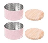 OSALADI Lot de 2 Boîtes à Desserts en Fer et Bois, Porte-chocolats Pratiques pour Rangement Alimentaire, Design Élégant et Portable Ambiance Festive