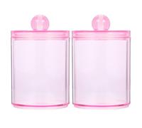 OSALADI Lot de 2 Boîtes de Rangement Transparentes pour Couvercle Étanche, Organisateur de Salle de Bain en Rose Translucide, Accessoire Pratique Anti-poussière pour Cosmétiques