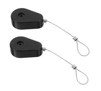 OSALADI Lot de 2 Boîtiers Antivol à Câble Télescopique en Fil D’Acier Noir Système de Verrouillage Longueur Réglable 1 Mètre Étui Rétractable pour Sécurité et Protection Informatique