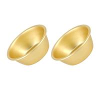 OSALADI Lot de 2 Bols Coréens Dorés en Aluminium de 12 Cm Petits Bols à Riz Sauce Adaptés Randonnée Barbecue et Repas Maison Vaisselle Multifonctionnelle pour Soupes et Boissons