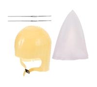 OSALADI Lot de 2 Bonnets de Coloration en Silicone Perforés Marron et Blanc avec Aiguille à Crochet Métal Kit D’Outils pour Mèches Précises Accessoire Réutilisable pour Coloration