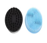 OSALADI Lot de 2 Brosses de Bain en Silicone Résistant à L'usure pour Bébé, Exfoliant Doux Corps, Accessoires de Ménagers Noirs et Bleus, Éponges Corporelles Pratiques pour Usage