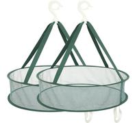 OSALADI Lot de 2 Filets de Séchage Vert en Polyester et Fil d'acier, Séchoir à Linge Extérieur Pliable, Protège Vêtements Déformation, Facile à Ranger, pour Voyages et Familles