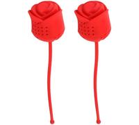 OSALADI Lot de 2 Infuseurs à Thé en Silicone Forme Fleur de Rose Rouge Passoire à Thé pour Filtrer les Résidus et Fleurs pour Restaurants et Fêtes