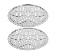 OSALADI Lot de 2 Inserts Vapeur Ronds en Acier Inoxydable 304 Diamètre 32 CM Grille à Vapeur Stable pour Cuisson de Légumes et Poisson Étagère de Cuisson Polyvalente pour Autocuiseur