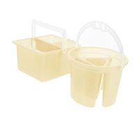 OSALADI Lot de 2 Lave-pinceaux Plastique Jaune et Transparent, Nettoyeur de Brosses Compact, Porte-pinceaux Ménager Rond pour Artistes et Étudiants, Usage Aquarelle et Peinture, Outil