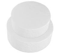 OSALADI Lot de 2 Moules Ronds en Mousse pour Gâteau Factice Modèles de 20 CM et 25 CM Mousse Rigide Légère Outil D’Entraînement à la Pâtisserie Décoration et Photographie de Gâteaux