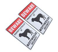 OSALADI Lot de 2 Panneaux Métalliques « Attention au Chien » pour Clôture Extérieure Panneau de Propriété Rottweiler Avertissement Chien Dangereux pour Jardin et Portail Dissuasion