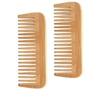 OSALADI Lot de 2 Peignes Démêlants en Bois Naturel, Large Denture Anti-statique, Peignes de Massage Confortables pour Soins Capillaires Femme, Usage Quotidien et Cuir Chevelu Sain, 100%